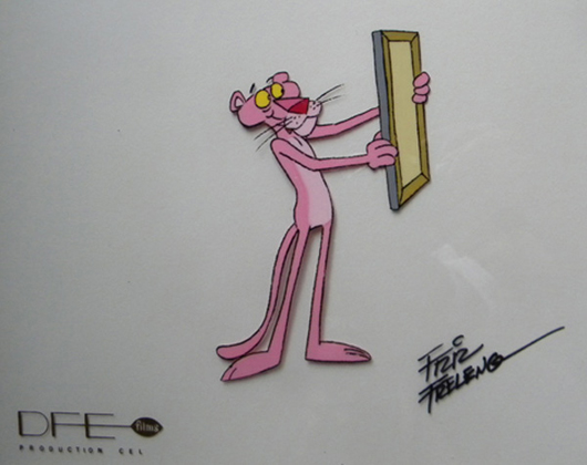 Pink Panther animation cell. Outer Cape Auctions image.