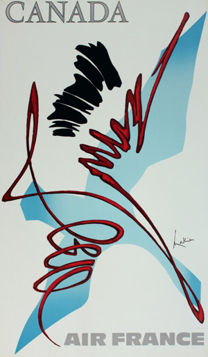 An Air France poster by Georges Mathieu. Image courtesy LiveAuctioneers.com Archive and Rare Posters.