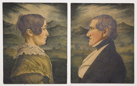 Exceptional Virginia watercolor portraits by Charles Burton (1782-after 1847)