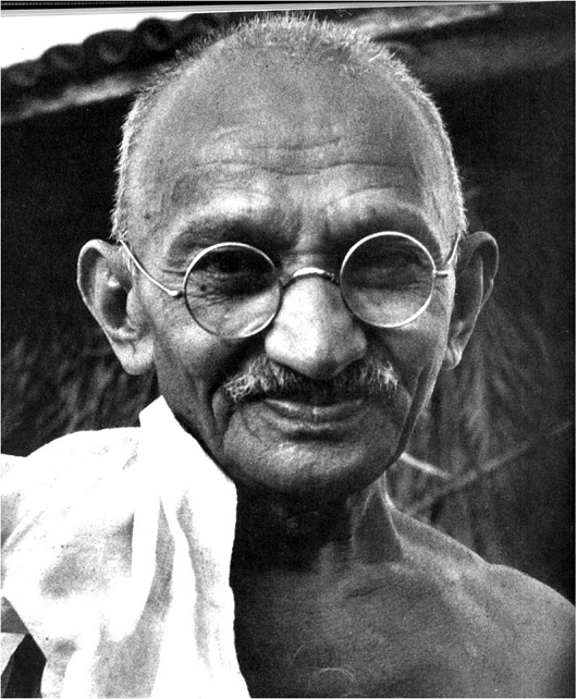 1940s public domain photo of Mohandas K. Gandhi (1869-1948), political and spiritual leader of India. Source: www.dinodia.com.