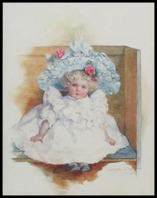 Maud Humphrey watercolor. William Jenack Estate Appraisers and Auctioneers image.