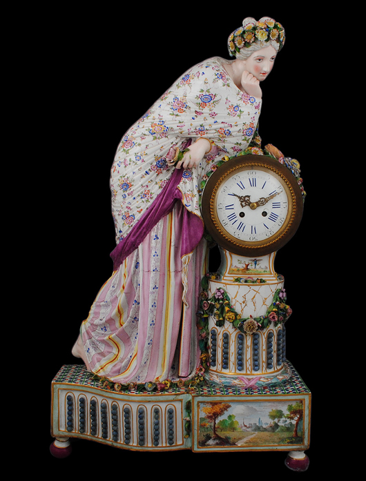 Large-size Fontainebleu porcelain clock. Auction Gallery of the Palm Beaches image.
