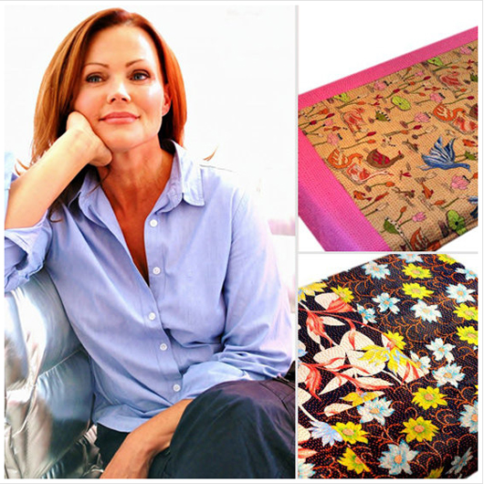 Go-Gos lead singer Belinda Carlisle is now a designer and has released a line of home goods inspired by Indian art and culture, sold exclusively through Bergdorf Goodman.