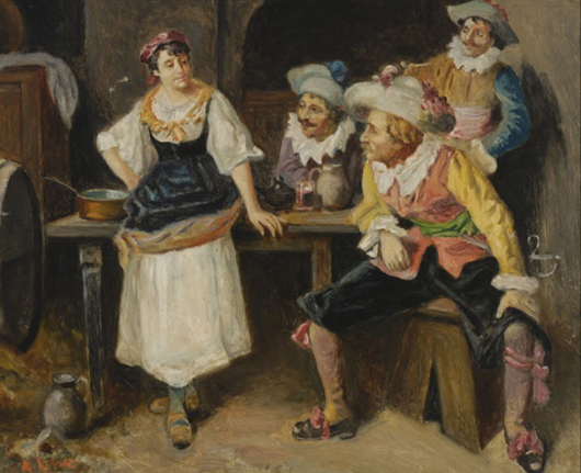 Alexander Gerhard Anton Van Rappard (Dutch 1858-1892) ‘Cavaliers,’ oil on canvas. Estimate: $8,000-$12,000. Michaan’s Auctions image.