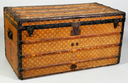 Louis Vuitton  steamer trunk. Price realized: $7,605. Kaminski Auctions image.