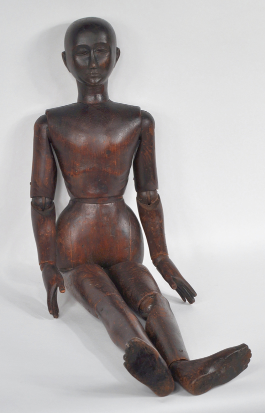 Antique jointed artist's figure, $5,400. Woodbury Auctions image.