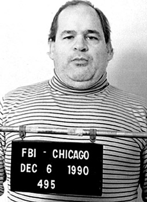 FBI mugshot of Chicago Outfit mobster Frank Calabrese Sr. (b. 1937), a k a 'Frankie Beeze,' taken on Dec. 6, 1990.