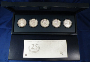 2011 Anniversary Silver set box + 5 ounces silver. Blue Moon Coins image.