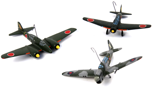 World War Japanese warplanes in the recognition model collection include this trio, lot 1061, which has a $350-$450 estimate. Affiliated Auction & Realty LLC image. 