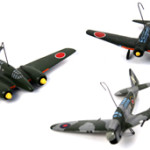 World War Japanese warplanes in the recognition model collection include this trio, lot 1061, which has a $350-$450 estimate. Affiliated Auction & Realty LLC image.