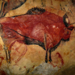 Painting of bison in the cave of Altamira, near the town of Santillana del Mar in Cantabria, Spain. The cave with its paintings has been declared a UNESCO World Heritage Site.