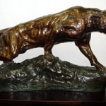 Signed Thomas Francois Cartier 19-inch bronze panther. Luis Porretta Fine Arts image.