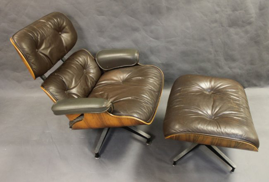 Eames for Herman Miller lounge chair with ottoman, est. $1,000-$3,000. M.G. Neely image.