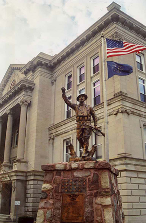 'The Spirit of the American Doughboy' statue at the courthouse in Greencastle, Ind. It is one of about 140 that survive today. This work is licensed under the Creative Commons Attribution-Share Alike 3.0 license.