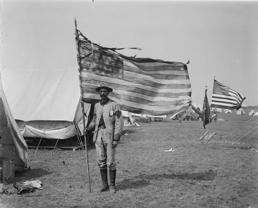 Sgt. Albert P. Wright, Regimental Color Sergeant of the 1st U.S. Volunteer Cavalry, 1898. Image courtesy John Moran Auctioneers Inc.