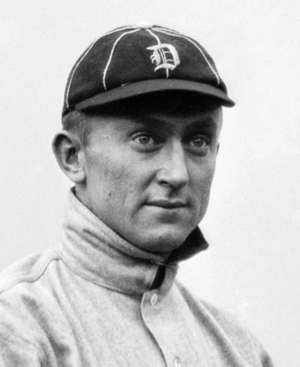 Ty Cobb of the Detroit Tigers, 1910. Image courtesy Wikimedia Commons.