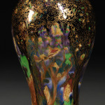 Wedgwood Fairyland Luster vase and cover, England, circa 1920, 11 1/4 inches high. Realized: $23,700. Skinner Inc. image.