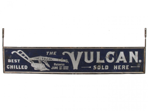 This Vulcan Plow sign dates to the turn of the 20th century. Image courtesy LiveAuctioneers Archive and Noel Barrett.