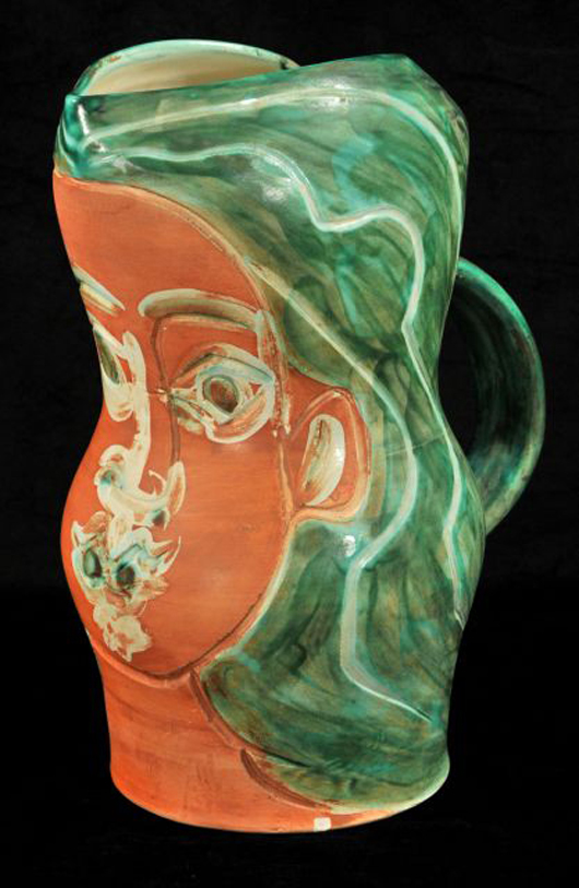 Pablo Picasso (1881-1973), 'Visage de Femme' (A.R. 192), 1953, Terre de faience pitcher. Gray's Auctioneers image.