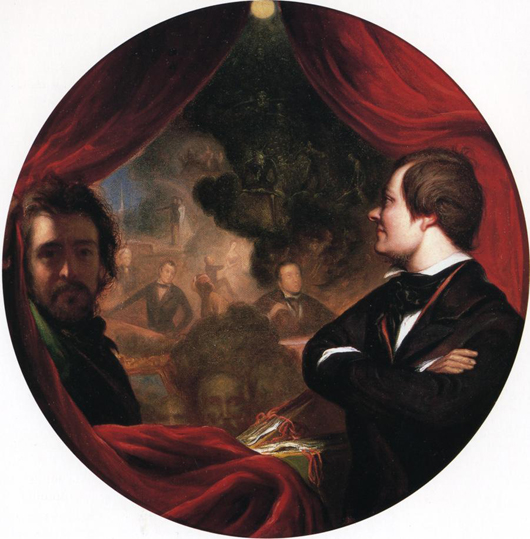 William James Hubard's (1807-1862) oil on canvas titled  'Mann S. Valentine and the Artist' is an 1852 depiction of the founder of the Valentine Richmond History Center, a museum devoted to collecting, preserving and interpreting the history of Richmond, Virginia. The painting is held in the collection of the Valentine Museum.