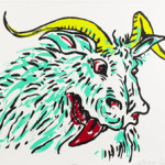 Adam Cullen (Australian, 1965-2012), 'Goat 2000,' lithograph, 58 x 77 cm, auctioned by Shapiro Auctioneers on June 23, 2012. Image courtesy of LiveAuctioneers.com Archive and Shapiro Auctioneers.