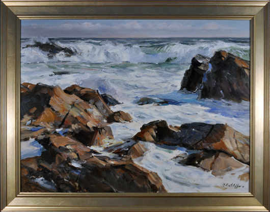  'Back Shore Surf' by NSAA artist Dale Ratcliff. Image courtesy NSAA 2012 Live Art Auction.