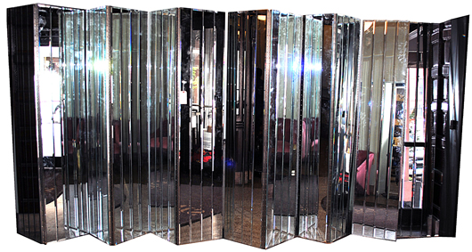 Modern 12-panel mirrored floor screen. Roland Auction image.