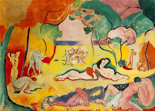 Also in the Barnes Foundation collection, Henri Matisse's (French, 1869-1964) 'Le bonheur de vivre,' painted in 1905-6. 