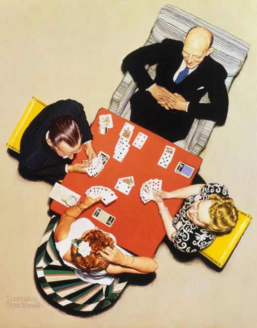 Norman Rockwell (1894-1978), Bridge Game – The Bid, 1948, oil on canvas.