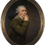 Fortunately, the art collection was spared during the flood that occurred at the Spencer Museum of Art. Among the museum's holdings is the circa-1790 Joseph Ducreux (French, 1735-1802) painting 'Le Discret.'