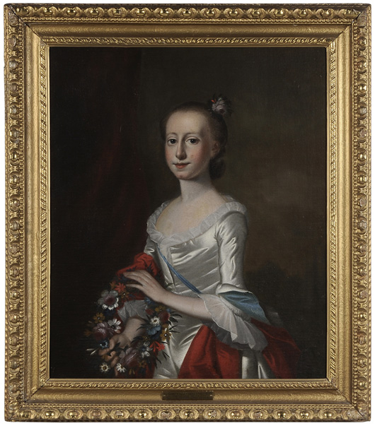 Jeremiah Theus (Swiss/American, 1716-1744), portrait of Elizabeth Allen Deas, acquired by Colonial Williamsburg. Image courtesy of Brunk Auctions, Asheville, N.C.