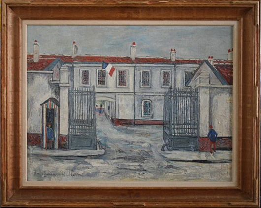 Painting attributed to Maurice Utrillo. Showplace Antique + Design Center image.