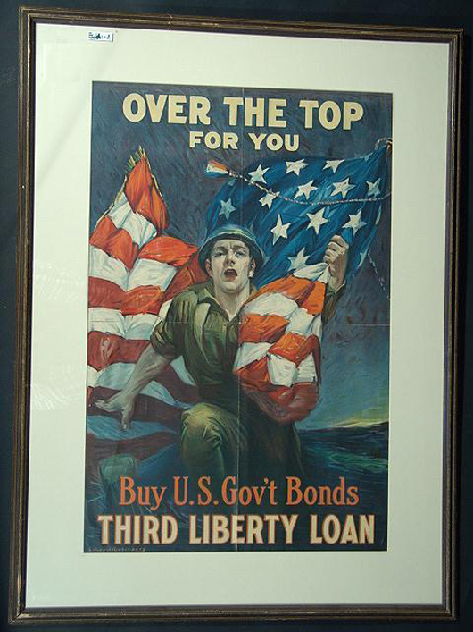 One of the posters found in the attic of the American Legion post was this appeal to buy U.S. Government War Bonds. Image courtesy LiveAuctioneers.com Archive and Dirk Soulis Auctions.