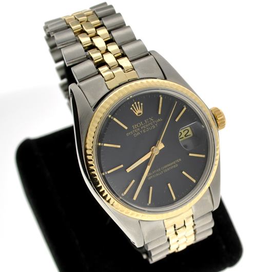 Rolex men’s Oyster Perpetual Datejust stainless steel and gold watch, est. $5,250-$10,500. Government Auctions image.