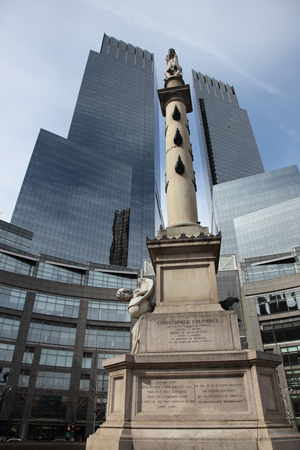 The Christopher Columbus statue stands atop the monument on Columbus Circle in New York City. This file is licensed under the Creative Commons Attribution-Share Alike 3,0 Unported license.
