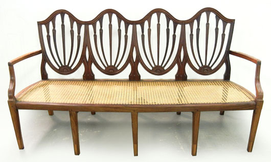 Hepplewhite chair-back settee, Stephenson’s Auctioneers image.