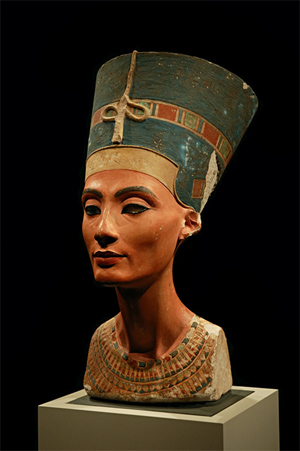 The bust of Nefertiti is part of the Egyptian Museum of Berlin collection. This file is licensed under the Creative Commons Attribution-Share Alike 3.0 Unported license.