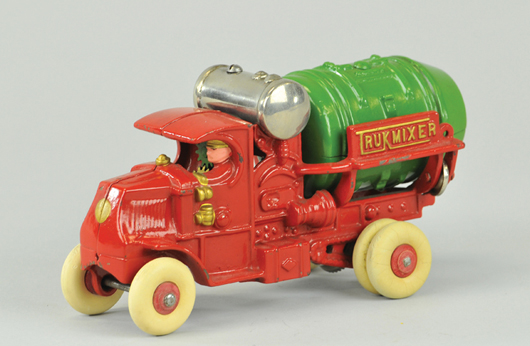 Hubley Truk Mixer, est. $3,500-$4,500. Bertoia Auctions image.