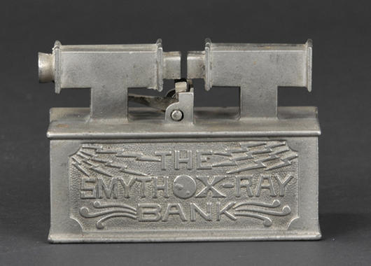 Smyth X-Ray mechanical bank, est. $3,500-$5,000. Bertoia Auctions image.