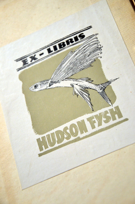 The unusual bookplate of Hudson Fysh. Sydney Rare Book Auctions image.
