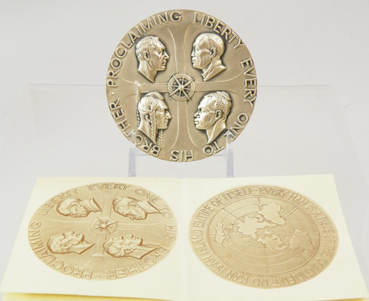 Malvina Hoffman’s ‘The Races of Man’ medal, released in 1955. Blue Moon Coins image.