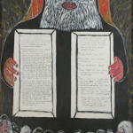 The The Rev. Albert Wagner (1924 - 2006) ‘Moses and the Ten Commandments,’ mixed media including acrylic paint, ink, oil stick, and graphite. Gray’s Auctioneers image.