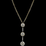 Eighteen-karat fancy brilliant diamond triple drop necklace. Estimate: $50,000-$/70,000. Cowan's Auction image.