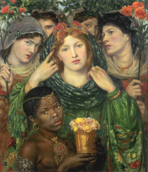 Dante Gabriel Rossetti (English, 1828-1882), 'The Beloved' ('The Bride') 1865-6, oil on canvas, support: 825 x 762 mm frame: 1220 x 1110 x 83 mm. Purchased with assistance from Sir Arthur Du Cros Bt and Sir Otto Beit KCMG through the Art Fund 1916. Image courtesy of Tate London.