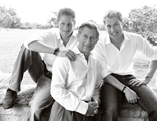 HRH The Prince of Wales, HRH Prince William and HRH Prince Henry. London 2004. By Mario Testino © AMAAZING LTD.