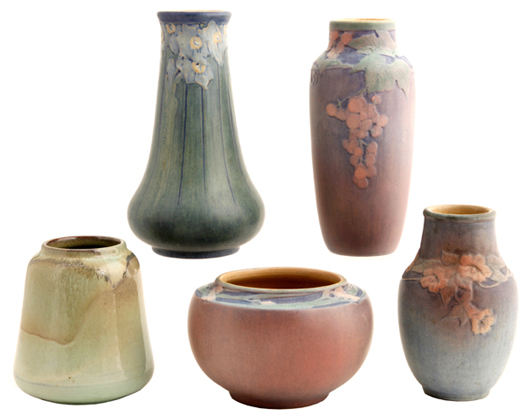 Many examples of Newcomb pottery will be offered. Crescent City Auction Gallery image.