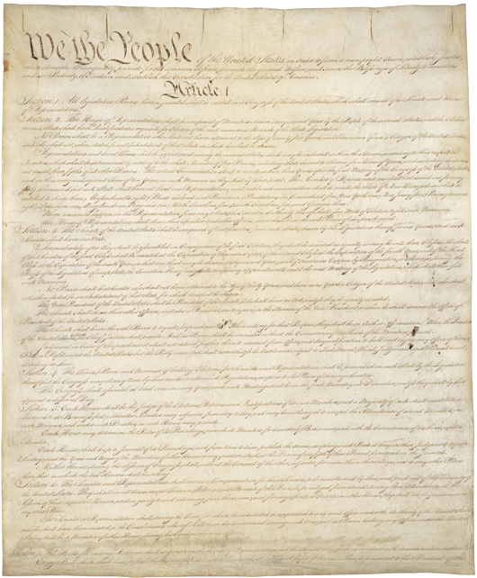 Constitution of the United States. Image from U.S. National Archives and Records Administration.