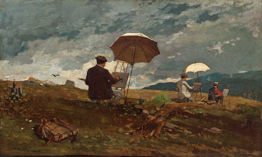 Winslow Homer (American, 1836-1910), 'Artists Sketching in the White Mountains,' 1868, oil on panel, Portland Museum of Art, Portland, Maine.