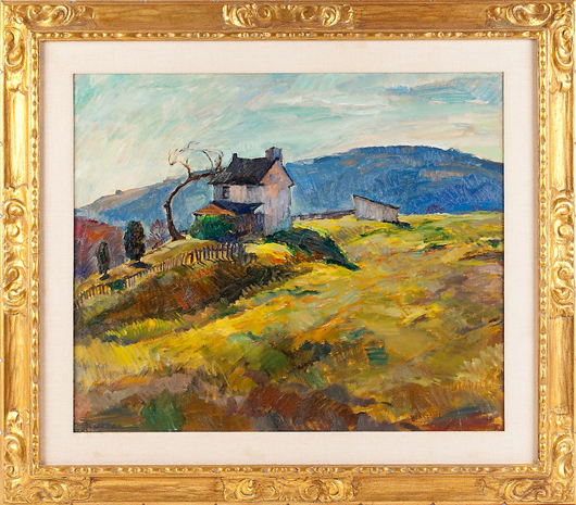 Sarah Blakeslee (N.C.-Pa. 1912-2005) landscape. Leland Little Auction & Estate Sales Ltd. image.