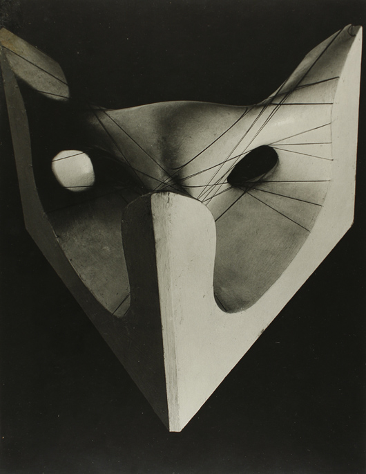 Object, mathematical ruled surface, 1936, vintage gelatin silver print, Estimate: 40,000-50,000. Soler y Llach image.